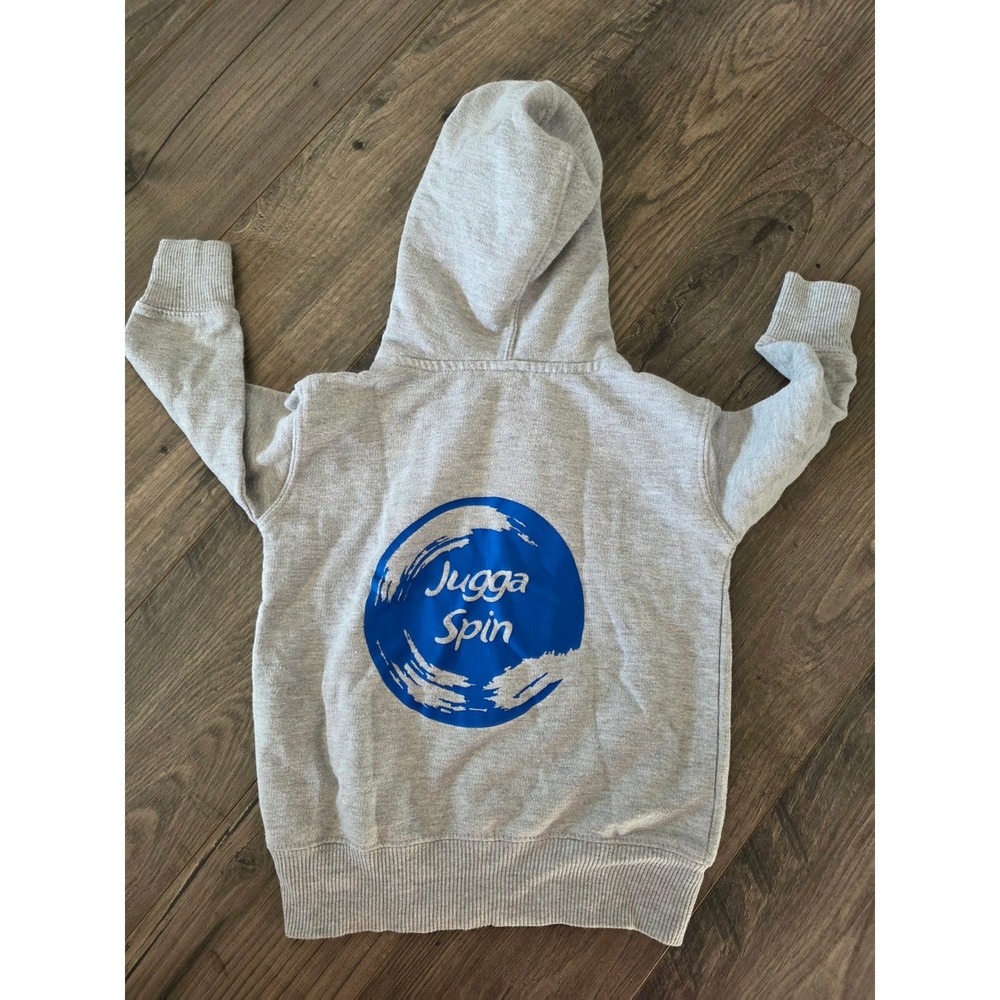 Rabbit Skins Gray Zip Up Hoodie Jugga Spin Logo Toddler sz 12 M‎ Juggling Comfy - Picture 6 of 6